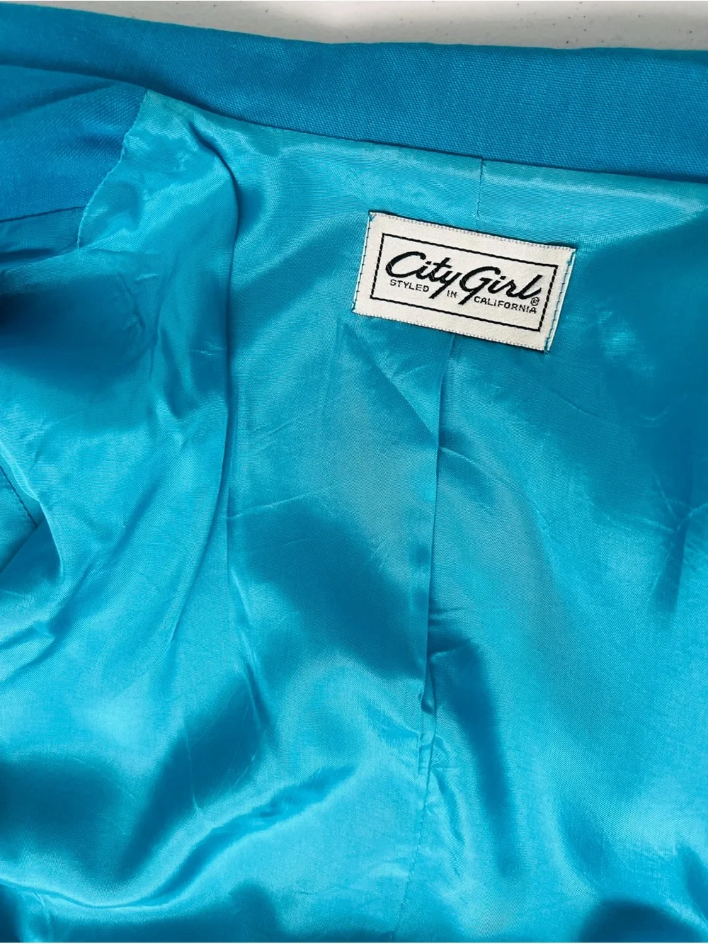 Vintage 80’s Women’s Turquoise Blazer by City Girl Los Angeles